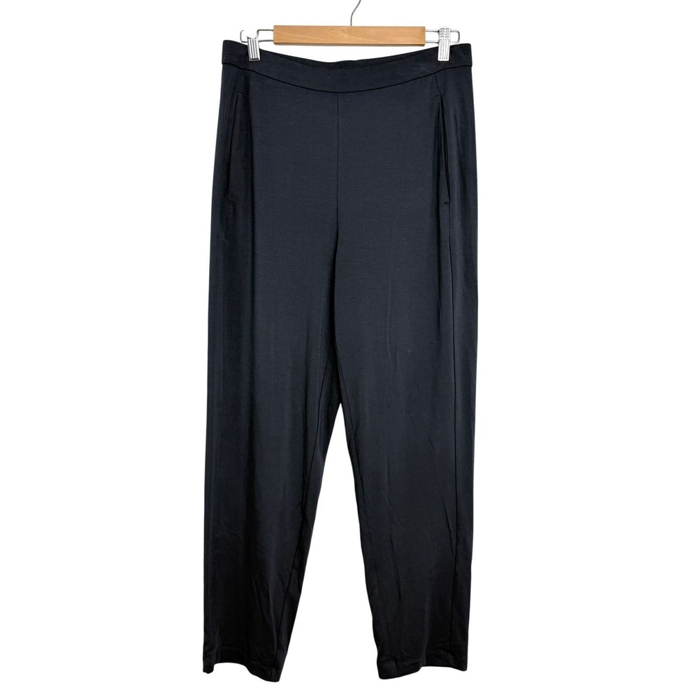 Eileen Fisher‎ Womens Small Gray Jersey Knit Pull On Tapered Ankle Pants Pockets